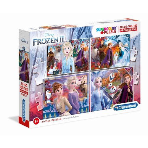 Puzzle Enfant 20+60+100+180 Pièces - La Reine Des Neiges 2
