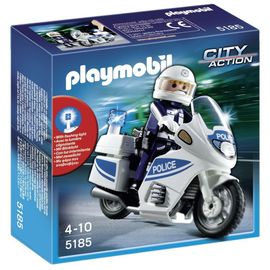 Playmobil 5185 - Motard De Police Avec Lumière