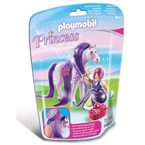 Playmobil 6167 - Princesse Violette Avec Cheval À Coiffer