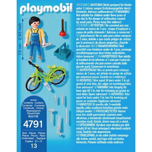 Playmobil 4791 - Bricoleur Avec Matériel Et Vélo - 2