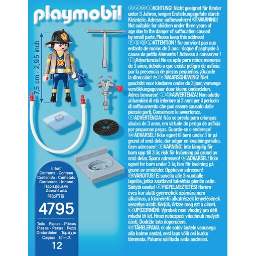 Playmobil 4795 - Pompier Avec Bouche D'incendie - 2
