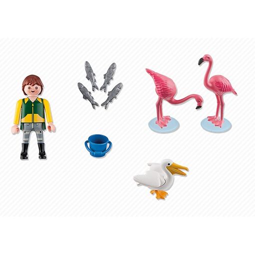 Playmobil 4758 - Gardien De Zoo Avec Flamants Roses Et P�licans - 3