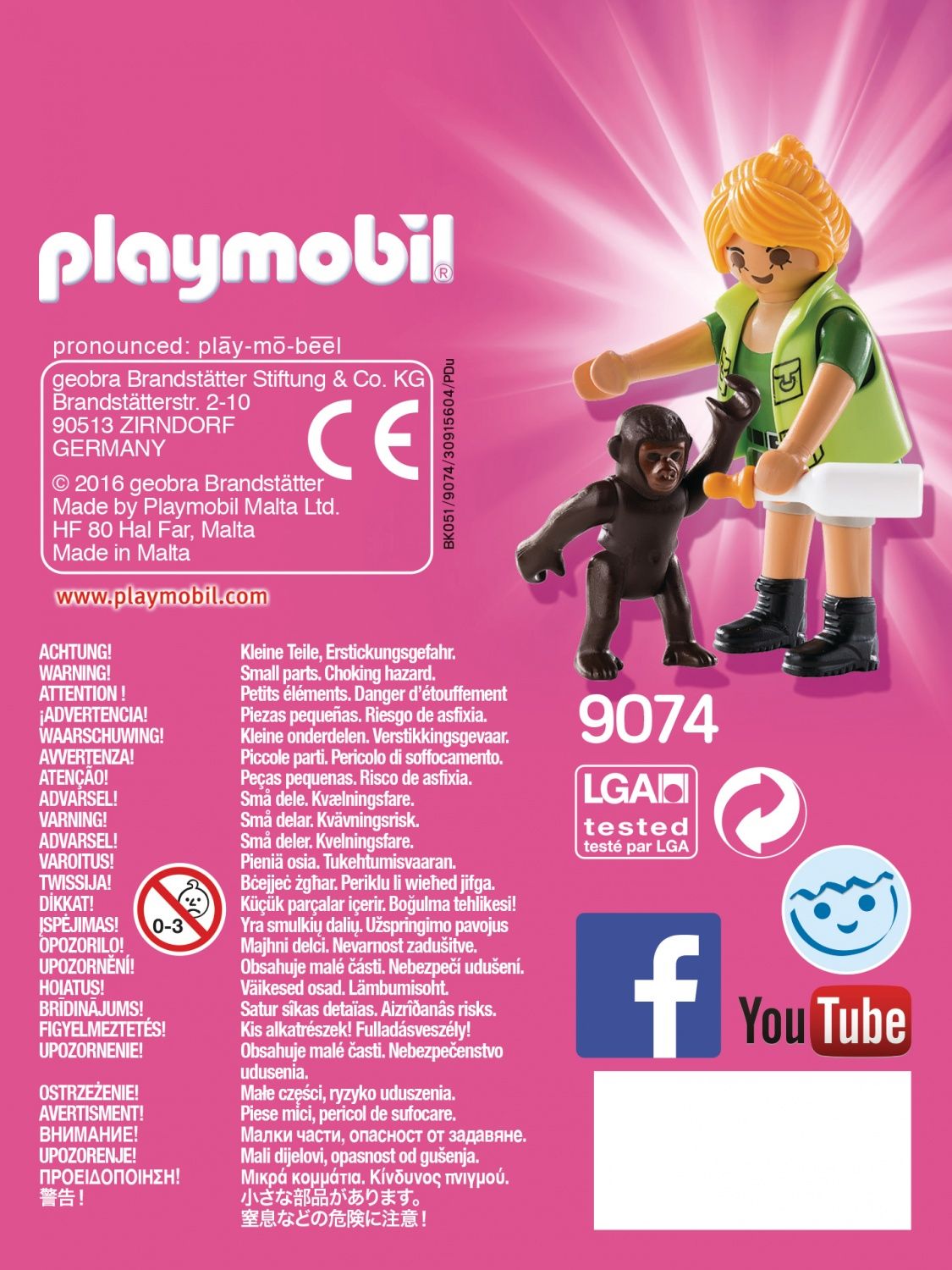 Playmobil 9074 - Soigneuse Avec B�b� Gorille - 4