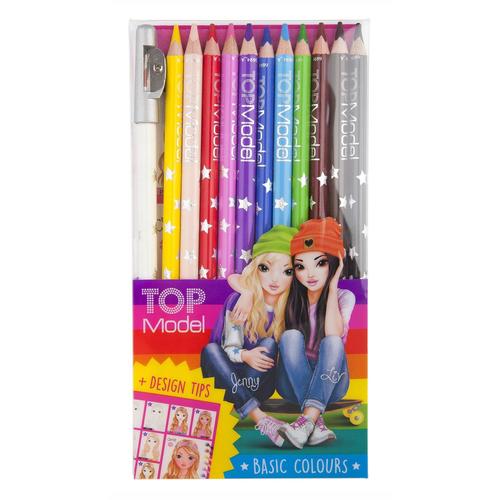 Top Model Pochette 12 Crayons Couleurs