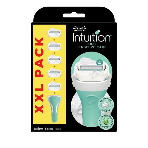 Wilkinson Intuition Sensitive - Rasoir Femme + 5 Lames - Xxl Pack 