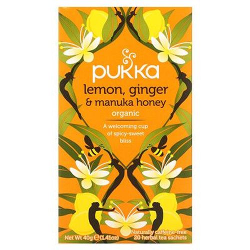 Pukka Herbs Tisane Biologique, Citron, Gingembre Et Miel De Manuka, Sans Caféine, 20 Sachets, 40 G