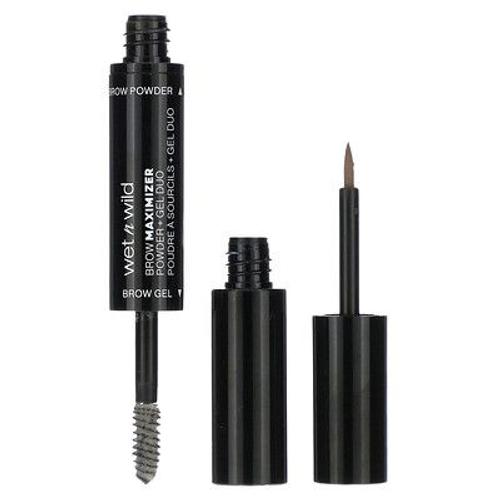 Wet N Wild Agrandisseur De Sourcils, Duo Poudre + Gel, Châtain Cendré, 1 Dose 