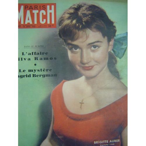 Paris Match N° 43 : L'affaire Silva Ramos - Le Mystère Ingrid Bergman - Brigitte Auber Stralette 1950 En Couverture
