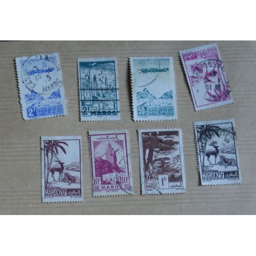 8  Timbres Oblitérés : Maroc