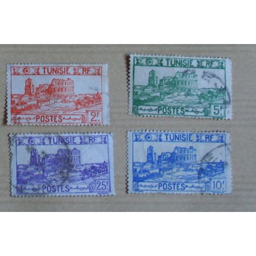 4  Timbres Oblitérés : Tunisie