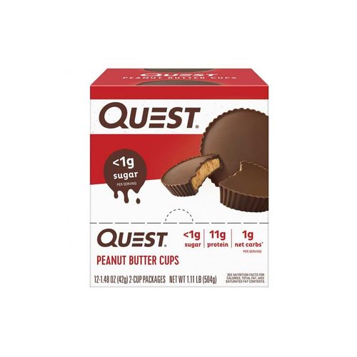 Boîte Peanut Butter Cups (12x42g)|Peanut Butter| Gâteaux|Quest Nutrition 