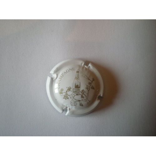 Capsule Blanche De Champagne - Dessin De Bouteille Et Pied De Vigne
