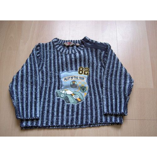 Pull Bleu Rayer Voiture 24 Mois