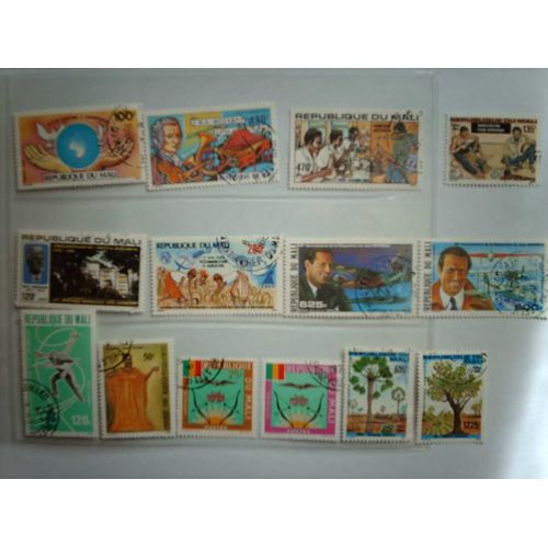 Lot De 14  Timbres Du Mali