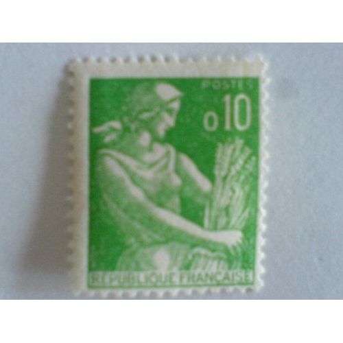 Timbre Neuf Moissonneuse Yt 1115a Vert