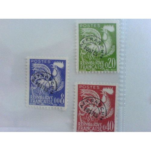 2 Timbres Pre Obliteres  Neufs Coq Gaulois Yt 119 - 120 Et 121