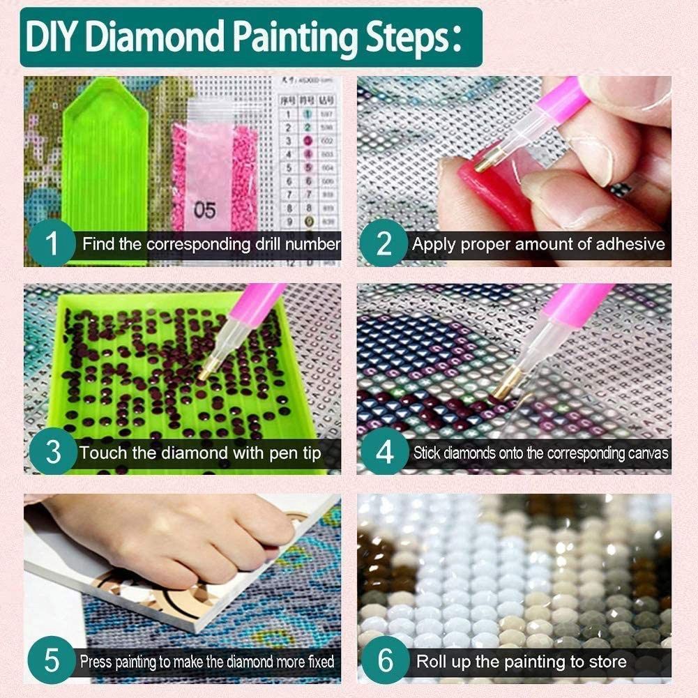 Diamant Peinture Plein Cercle Diamant Strass Image Art Artis... - 5