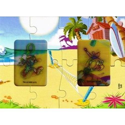Puzzle "Kinder" (2010) - Puzzle Looney Tunes / Beach-Volley ( Un079 / Un-079 ) Avec Bpz