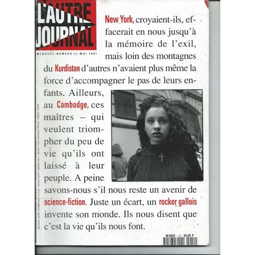 L'autre Journal 01/05/1991 John Greaves, Giovanni Michelucci, Norman Spinrad, Vincent Epplay, Herbert Mensching, Dacia Valent, Paola De Luca, Escurial ( Aknin, Melinni, Zilbermann ), Claude Gilli