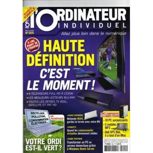 L'ordinateur Individuel  N° 205 : Haute Definition C'est Le Moment
