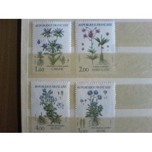 Serie 4 Timbres  Flore 1983 Yt 2226, 2267, 2268, 2269
