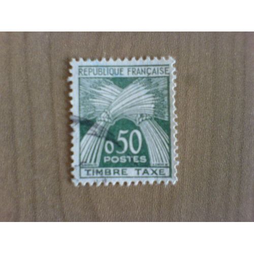 Timbre Oblitere Taxe 0,50 Vert 1960 Yt 93
