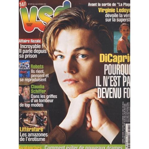 Vsd / 03-02-2000  N° 1171 : Leonardo Di Caprio (6p) - Michael J Fox (3p) - Woody Allen (1p) - Lara Fabian (1/2p) - Virginie Ledoyen (1p)