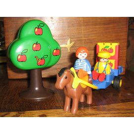 Playmobil - Fermier Et Cheval (Charette Et Arbre)