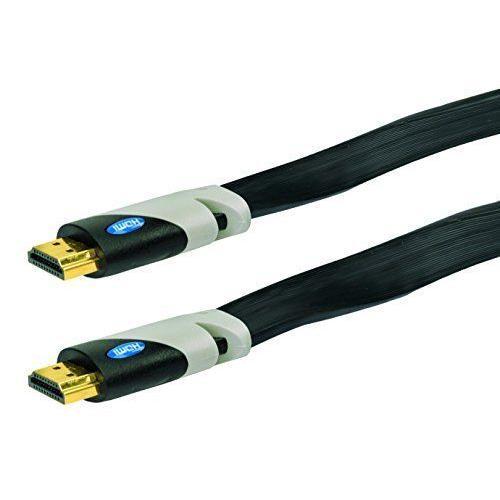 Schwaiger HDMF15 - Câble HDMI avec Ethernet - HDMI mâle pour HDMI mâle - 1.5 m - blindé - noir - plat, support 4K