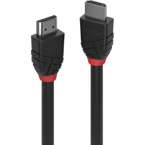 Lindy Black Line - Câble HDMI - HDMI mâle pour HDMI mâle - 1 m - triple blindage - noir - rond, support 8K60Hz (7680 x 4320)