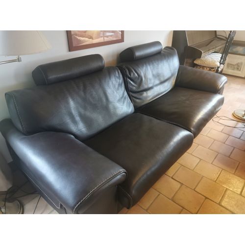 Vends Canapé Cuir Chocolat Roche Bobois 240x105x82. Excellent État