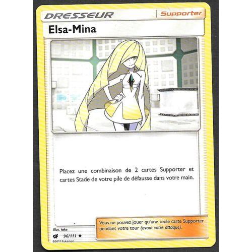 Carte Pokémon Elsa-Mina 96/111 - Soleil Et Lune. Invasion Carmin (Vf)