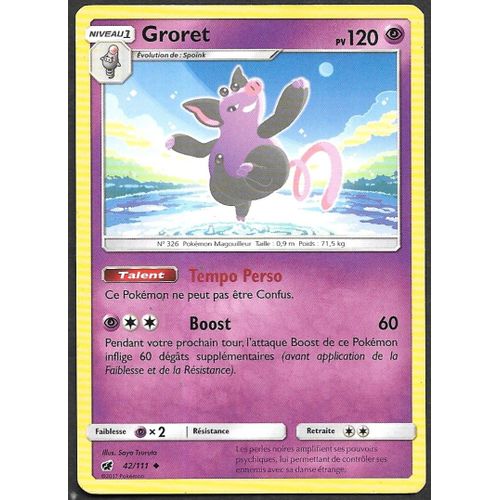 Carte Pokémon Groret 42/111 - Invasion Carmin Soleil Et Lune (Vf)