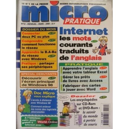 Micro Pratique N° 42 : Internet, Les Mots Courants Traduits De L'anglais
