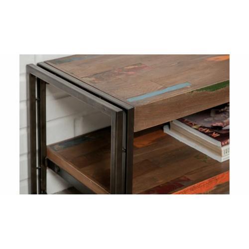 Meuble Tv 160 Cm Double Plateaux En Teck Recyclé - Tundra