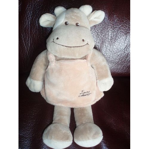 Doudou Vache Marron Robe Saumon Tiamo Collection