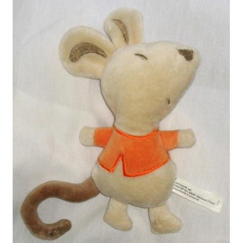 Doudou Souris Auchan Siplec Orange Beige