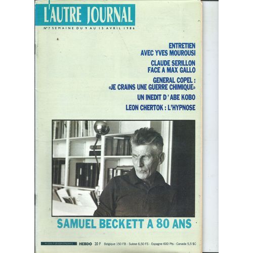 L'autre Journal 09/04/1986 Samuel Beckett, Yves Mourousi, Claude Serillon/Max Gallo, Général Copel, Abe Kobo, Leon Chertok, Liza Minnelli, Juan Angel Urruzola, Isabelle Adjani, Lizzy Mercier Descloux
