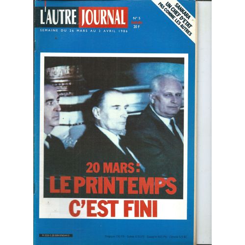 L'autre Journal 26/03/1986 Margueritte Duras,Thomas Sankara,Aki Kuroda,Geoge Perec/Bernard Wallet,Sophie Calle,Pierre Nayaert/Eric Emo,Octàvio Pawel,Sumako Koseki, Jean Tardieu,Orson Welles,Hugo Pratt