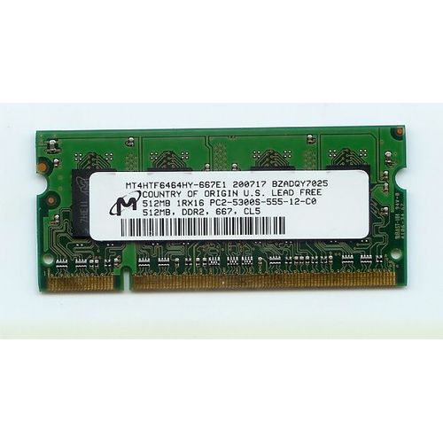 Mémoire MT 512 Mo DDR2 - So DIMM 200 broches - 667 MHz - PC2 5300
