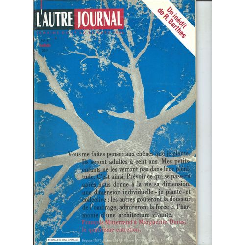 L'autre Journal 19/03/1986 Mitterrand, Marguerite Duras,Luc Ferrari,Luis Barragan/Serge Sautereau,François Delebecque,Michel Portal,André Dussolier,Jean-Pierre Rives,Chantal Montellier,Djian/Brautigan