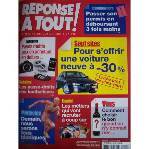 Reponse À Tout !  N° 216 : Sept Sites Pour S'offrir Une Voiture Neuve À - 30%
