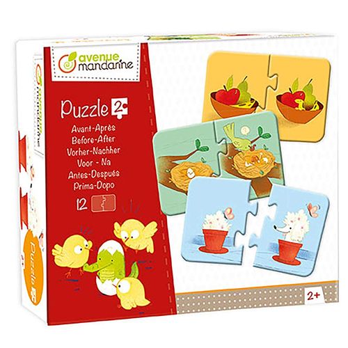 Avenue Mandarine Jeu Éducatif, Puzzles 2 Pièces, Avant-Après