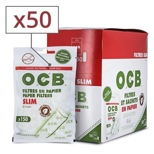 boîte de 50 sachets filtres ocb slim papier