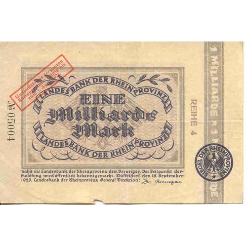 Billet De 1 Milliard De Mark 1923