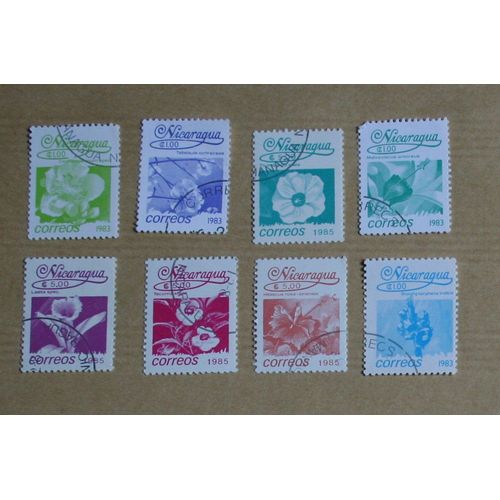 8  Timbres Oblitérés, Nicaragua