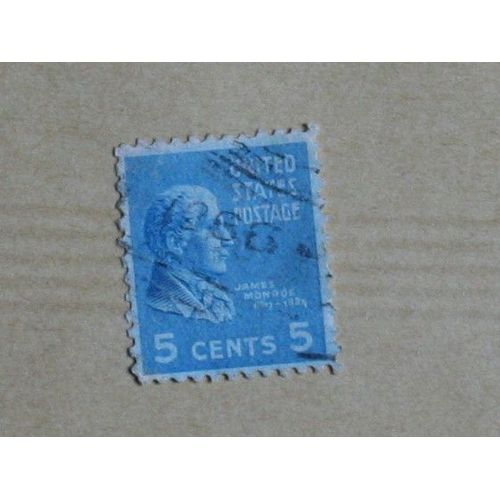 Timbre  Oblitéré U.S.A., États-Unis, James Monroe