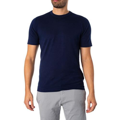 John Smedley T-Shirt Passepoilé Lorca, Bleu