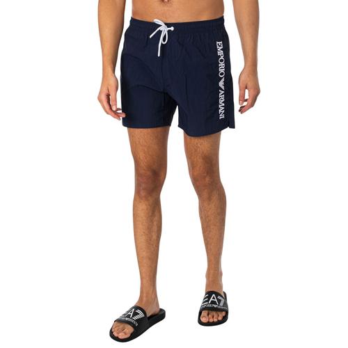 Emporio Armani Short De Bain Side Brand, Bleu