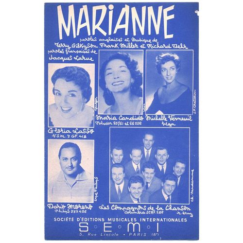 Marianne (Jacques Larue, Terry Gilkyson, Frank Miller, Richard Dehr) / Gloria Lasso, Dario Moreno, Michelle Verneuil, Maria Candido